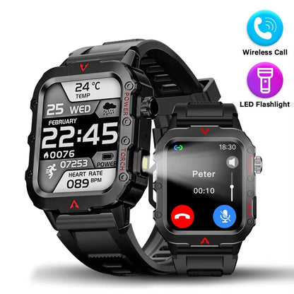 Men Sports Smart Watch 1.71 Screen Blood Oxygen Bluetooth Talking Watch Multi Sport LED Flashlight Outdoor Smart Watch MA27