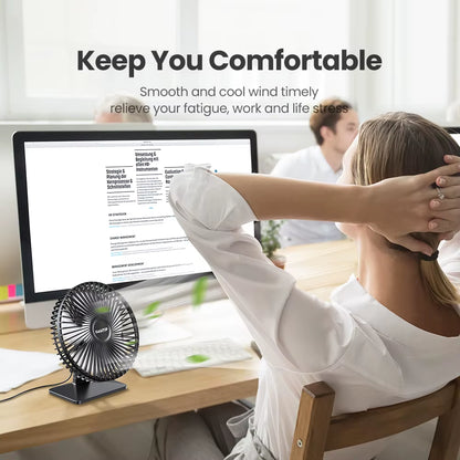 Desk Fan Portable USB Fan 90° Adjustable Cooling Fan Mute 3 Speed Adjustment Ultra Quiet Suitable for Home Desk Office