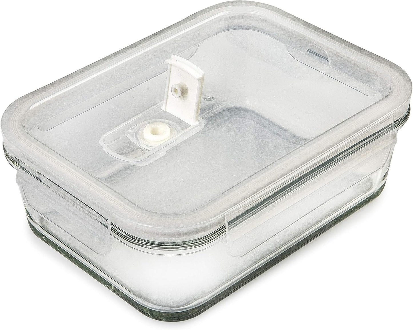 [5-Pack] Food Prep & Storage Glass Containers with Lids - Airtight Glass Meal Prep Containers Reusable (880 Millilitres - 1 Compartment)