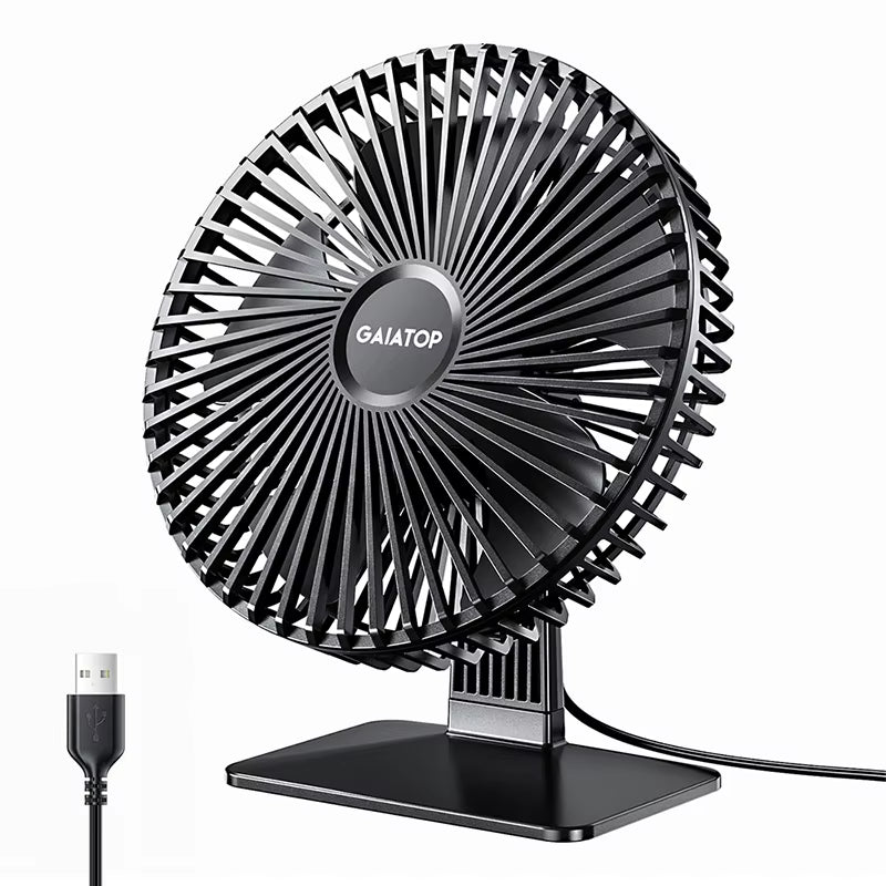 Desk Fan Portable USB Fan 90° Adjustable Cooling Fan Mute 3 Speed Adjustment Ultra Quiet Suitable for Home Desk Office
