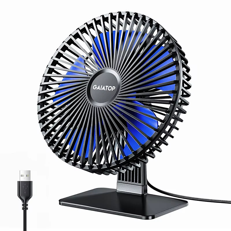 Desk Fan Portable USB Fan 90° Adjustable Cooling Fan Mute 3 Speed Adjustment Ultra Quiet Suitable for Home Desk Office