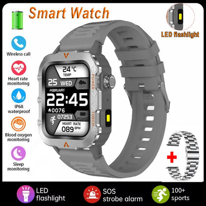 Men Sports Smart Watch 1.71 Screen Blood Oxygen Bluetooth Talking Watch Multi Sport LED Flashlight Outdoor Smart Watch MA27
