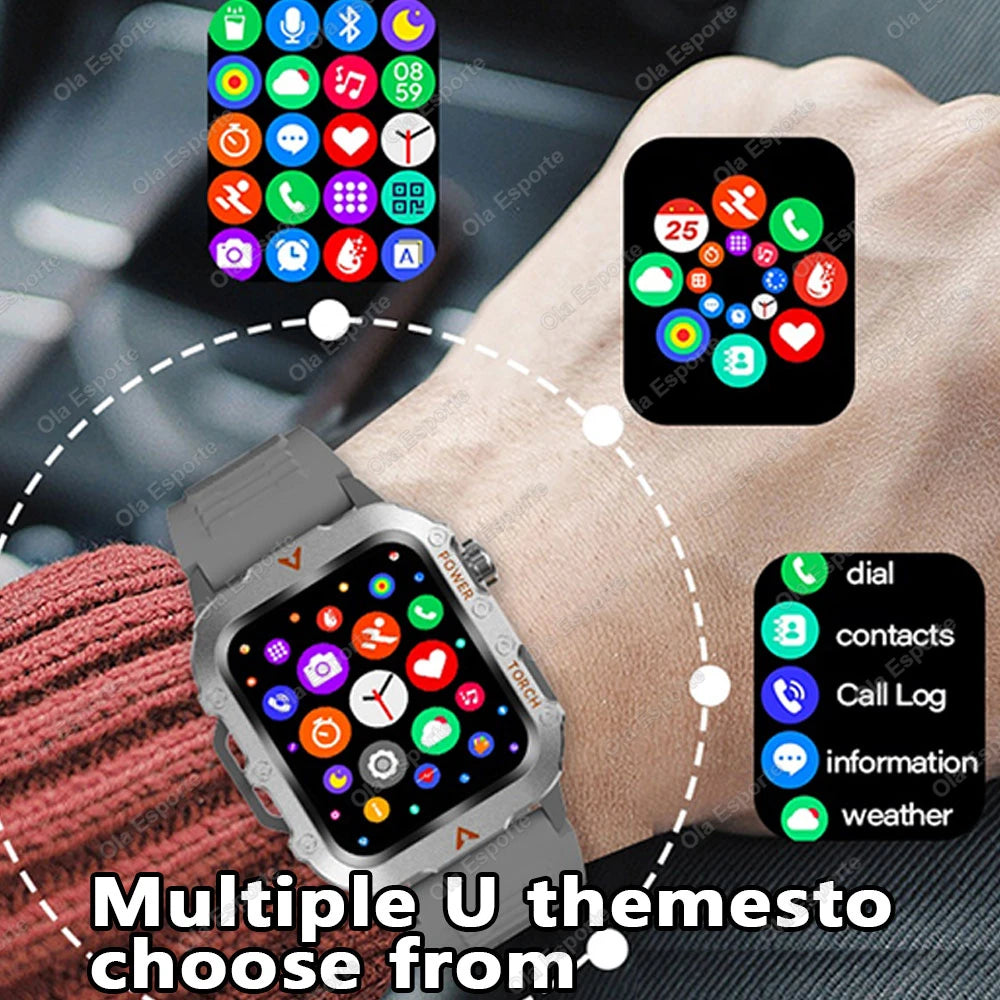 Men Sports Smart Watch 1.71 Screen Blood Oxygen Bluetooth Talking Watch Multi Sport LED Flashlight Outdoor Smart Watch MA27