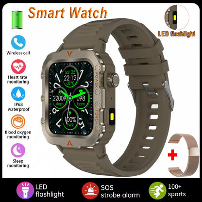 Men Sports Smart Watch 1.71 Screen Blood Oxygen Bluetooth Talking Watch Multi Sport LED Flashlight Outdoor Smart Watch MA27