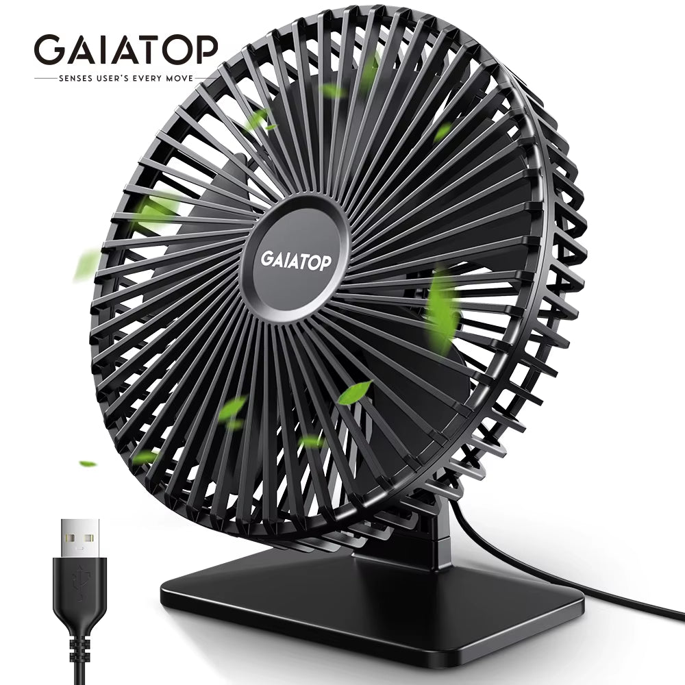 Desk Fan Portable USB Fan 90° Adjustable Cooling Fan Mute 3 Speed Adjustment Ultra Quiet Suitable for Home Desk Office