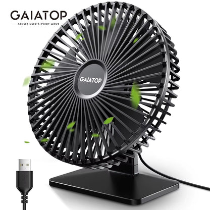 Desk Fan Portable USB Fan 90° Adjustable Cooling Fan Mute 3 Speed Adjustment Ultra Quiet Suitable for Home Desk Office