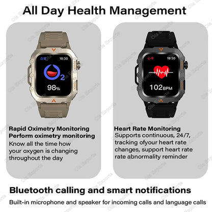 Men Sports Smart Watch 1.71 Screen Blood Oxygen Bluetooth Talking Watch Multi Sport LED Flashlight Outdoor Smart Watch MA27