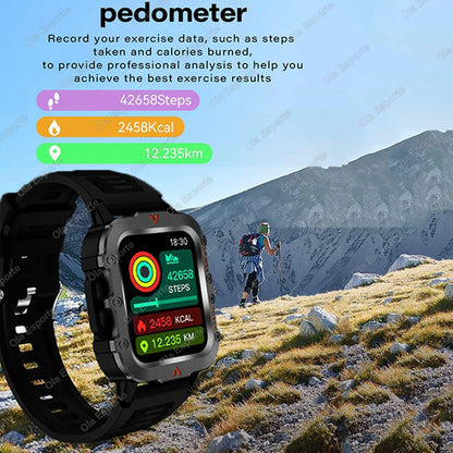 Men Sports Smart Watch 1.71 Screen Blood Oxygen Bluetooth Talking Watch Multi Sport LED Flashlight Outdoor Smart Watch MA27