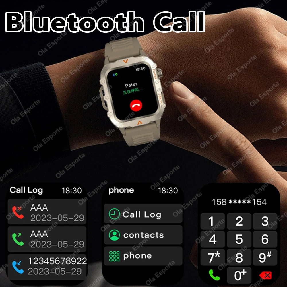Men Sports Smart Watch 1.71 Screen Blood Oxygen Bluetooth Talking Watch Multi Sport LED Flashlight Outdoor Smart Watch MA27
