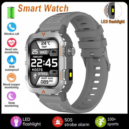 Men Sports Smart Watch 1.71 Screen Blood Oxygen Bluetooth Talking Watch Multi Sport LED Flashlight Outdoor Smart Watch MA27